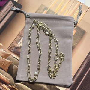 Kendra Scott Lindsay Gold Chain Necklace with Pearl Accents